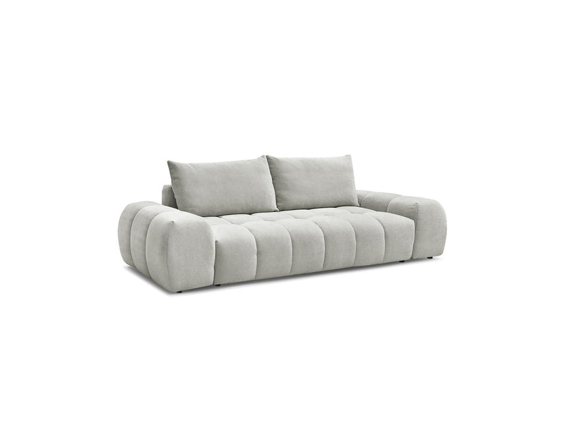 Canapé Droit Convertible Coffre - Everest - Tissu Texturé - 2 Coussins