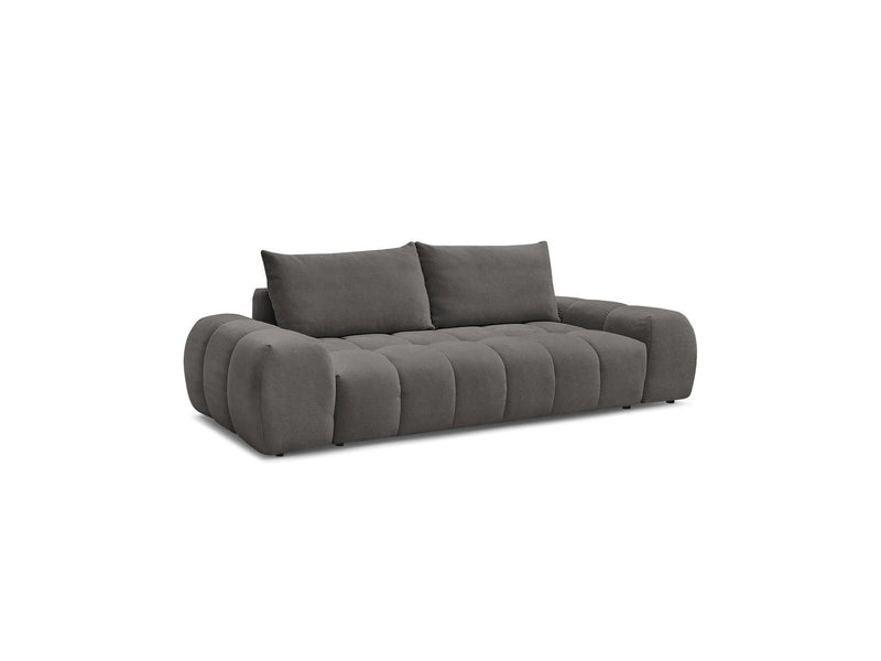 Canapé Droit Convertible Coffre - Everest - Tissu Texturé - 2 Coussins