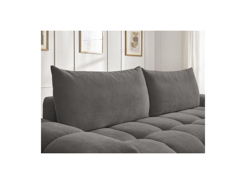 Canapé Droit Convertible Coffre - Everest - Tissu Texturé - 2 Coussins