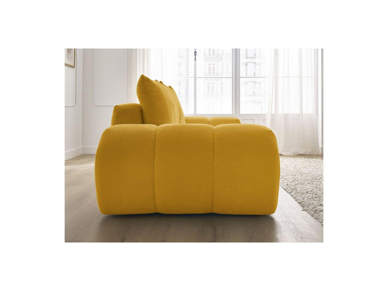 Canapé Droit Convertible Coffre - Everest - Tissu Texturé - 2 Coussins