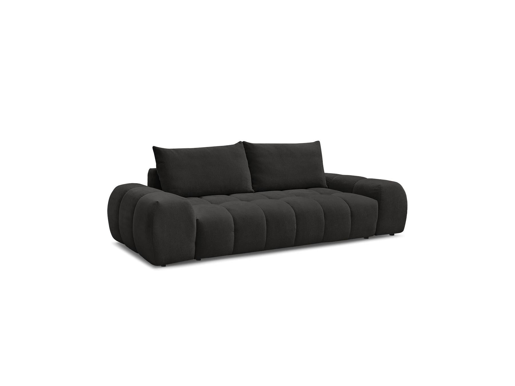 Everest - Sofá recto convertible con arcón - Tejido texturizado - 2 cojines
