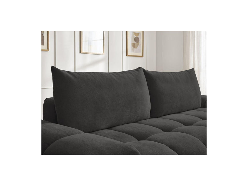 Canapé Droit Convertible Coffre - Everest - Tissu Texturé - 2 Coussins