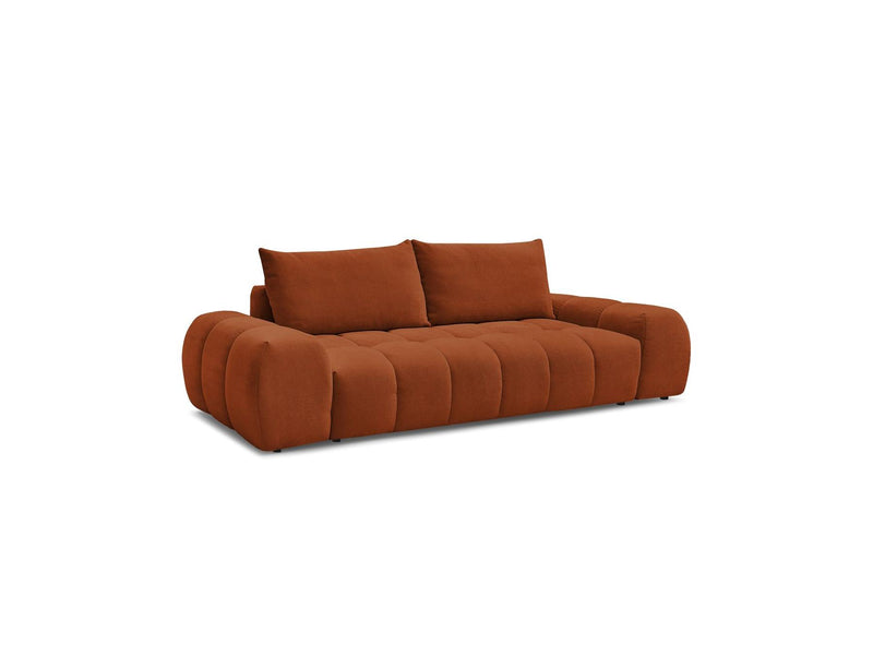 Canapé Droit Convertible Coffre - Everest - Tissu Texturé - 2 Coussins