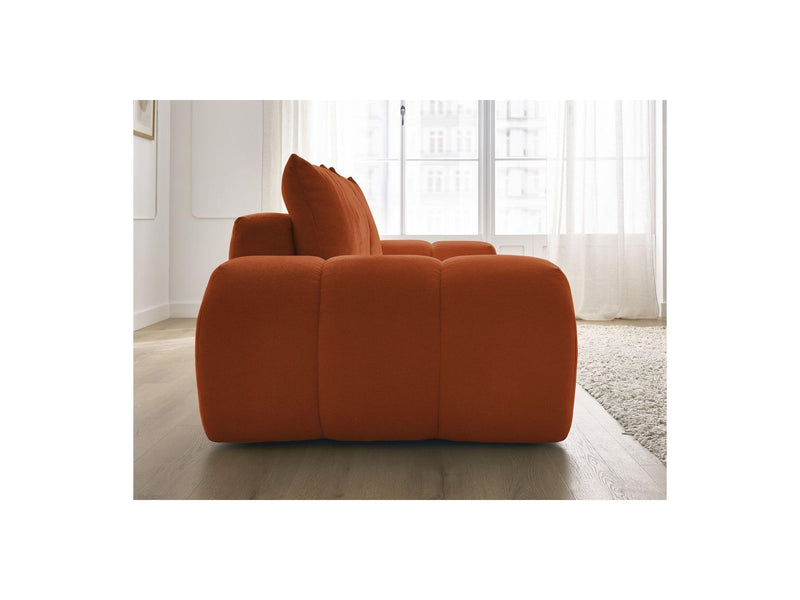 Canapé Droit Convertible Coffre - Everest - Tissu Texturé - 2 Coussins