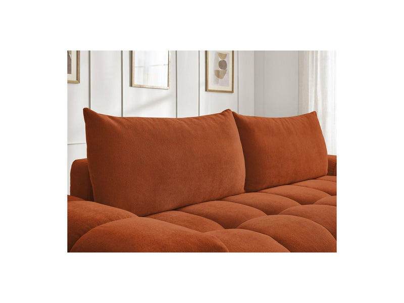 Canapé Droit Convertible Coffre - Everest - Tissu Texturé - 2 Coussins