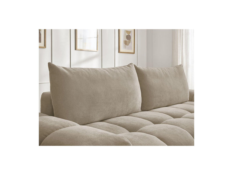 Canapé Droit Convertible Coffre - Everest - Tissu Texturé - 2 Coussins