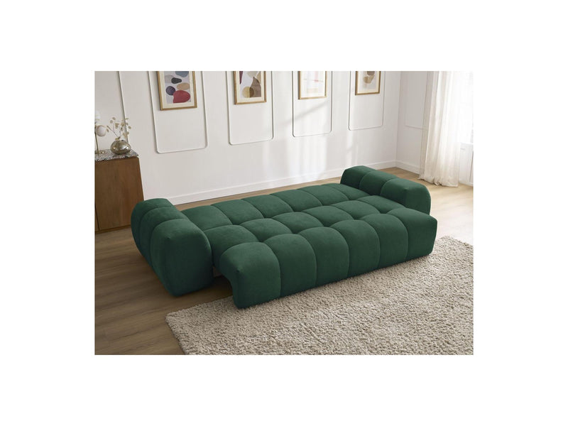 Canapé Droit Convertible Coffre - Everest - Tissu Texturé - 2 Coussins