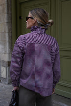 Clara Blouse Burgundy Stripe