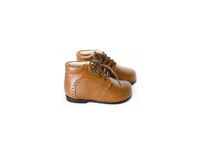 Chaussures Bébé Bottillons À Lacets Marceau - Cuir Camel - Mixte