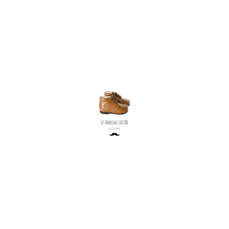 Chaussures Bébé Bottillons À Lacets Marceau - Cuir Camel - Mixte