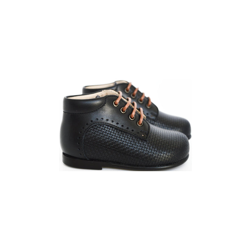 Chaussures Bébé Bottillons À Lacets Marceau - Cuir Marine - Mixte