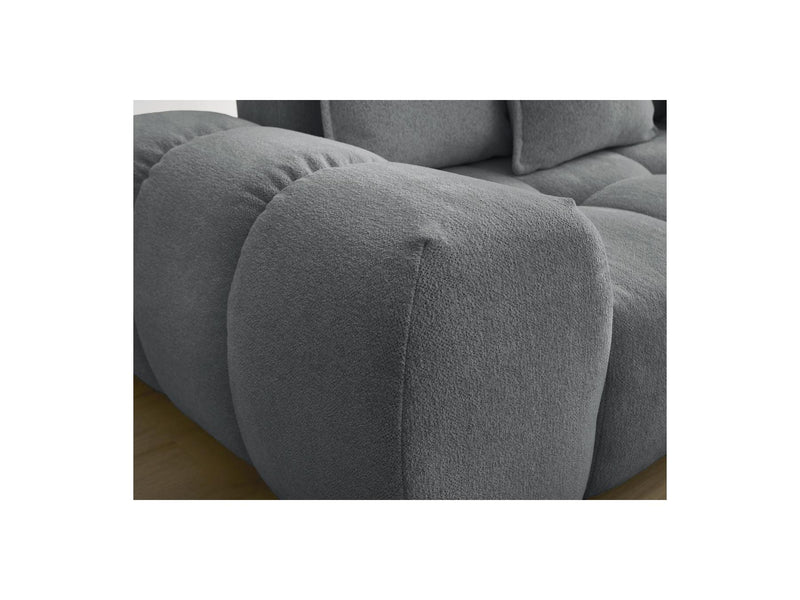 Canapé Droit Convertible Coffre - Everest - Tissu Chiné - 5 Coussins