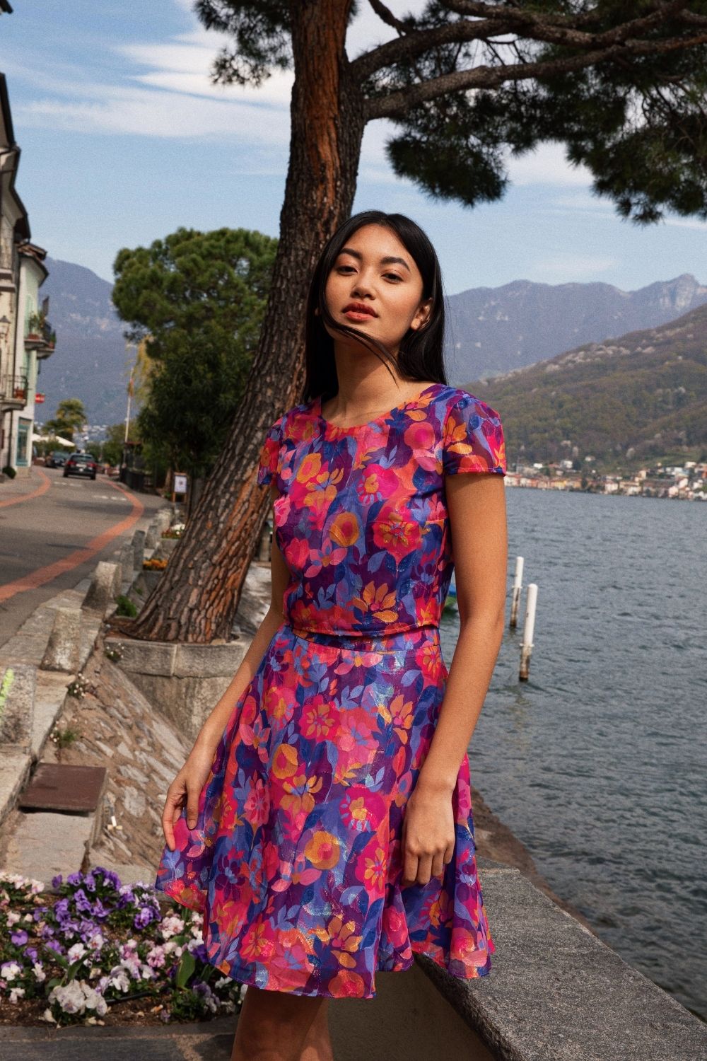 Falda Tina con estampado magenta
