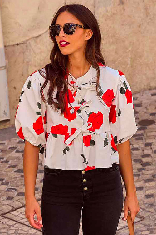 Blouse Adaline Rose Rouge