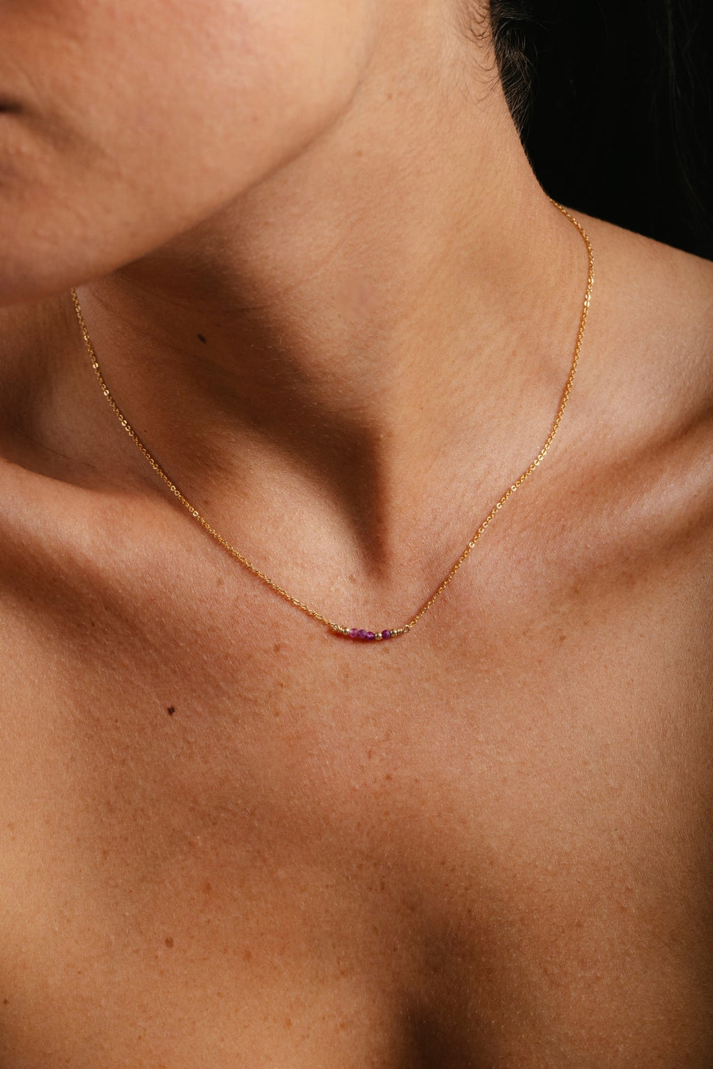 Collier Court Théa - Rubis