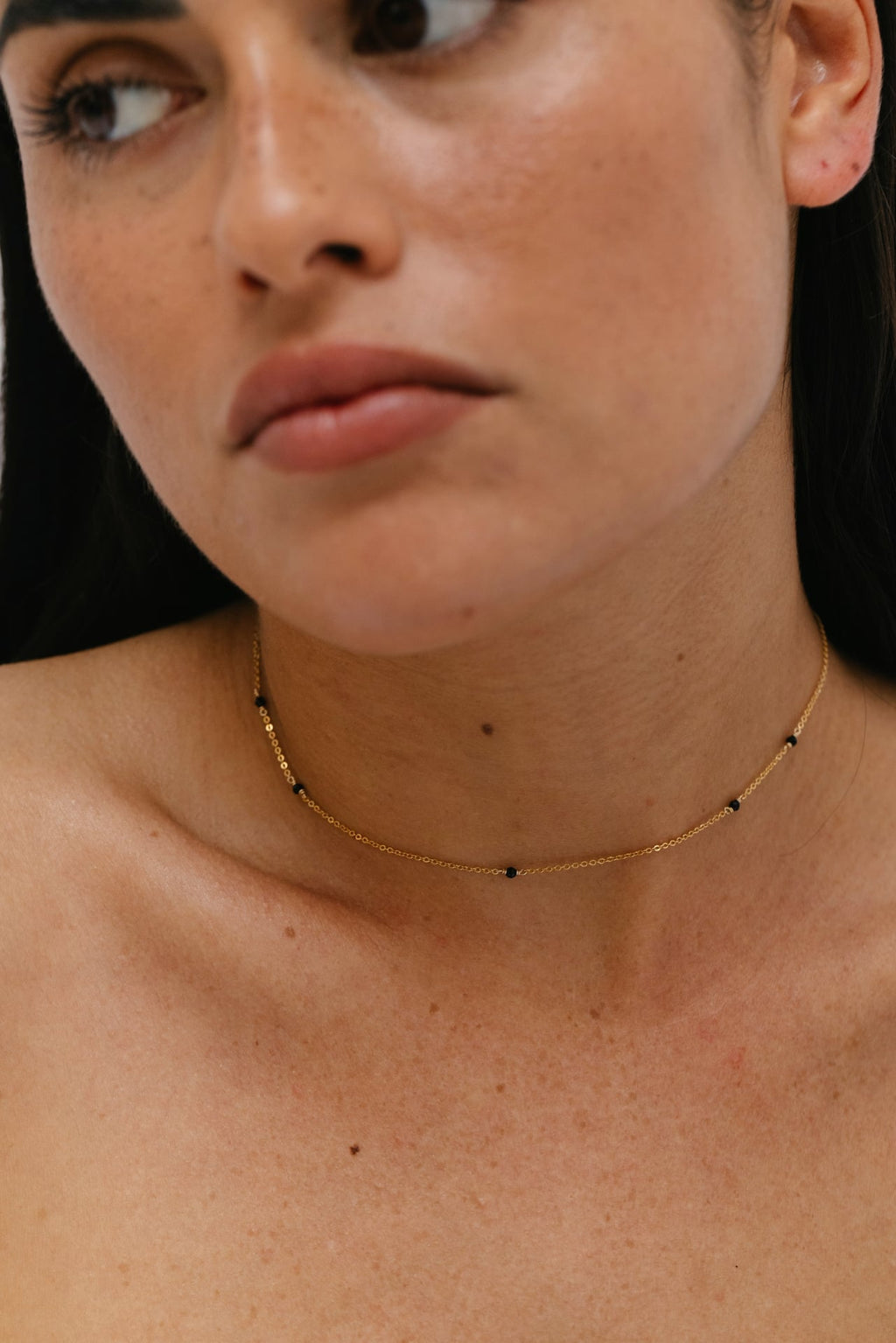 Collier-Bracelet Satellite - Agate Noire