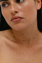 Collier-Bracelet Satellite - Agate Noire