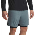 Short Tech Vent 2In1 - Bleu Gris, Noir - Homme