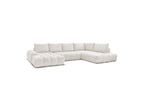 Everest - Canapé Panoramique Convertible Coffre - Tissu Texturé - Angle Gauche - 6 Coussins