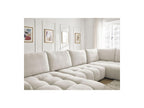 Everest - Canapé Panoramique Convertible Coffre - Tissu Texturé - Angle Gauche - 6 Coussins