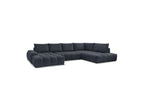 Everest - Canapé Panoramique Convertible Coffre - Tissu Texturé - Angle Gauche - 6 Coussins