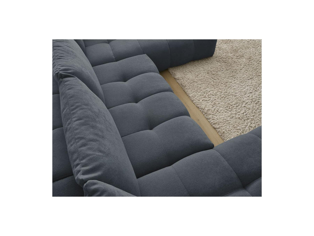 Everest - Canapé Panoramique Convertible Coffre - Tissu Texturé - Angle Gauche - 6 Coussins