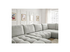 Everest - Canapé Panoramique Convertible Coffre - Tissu Texturé - Angle Gauche - 6 Coussins