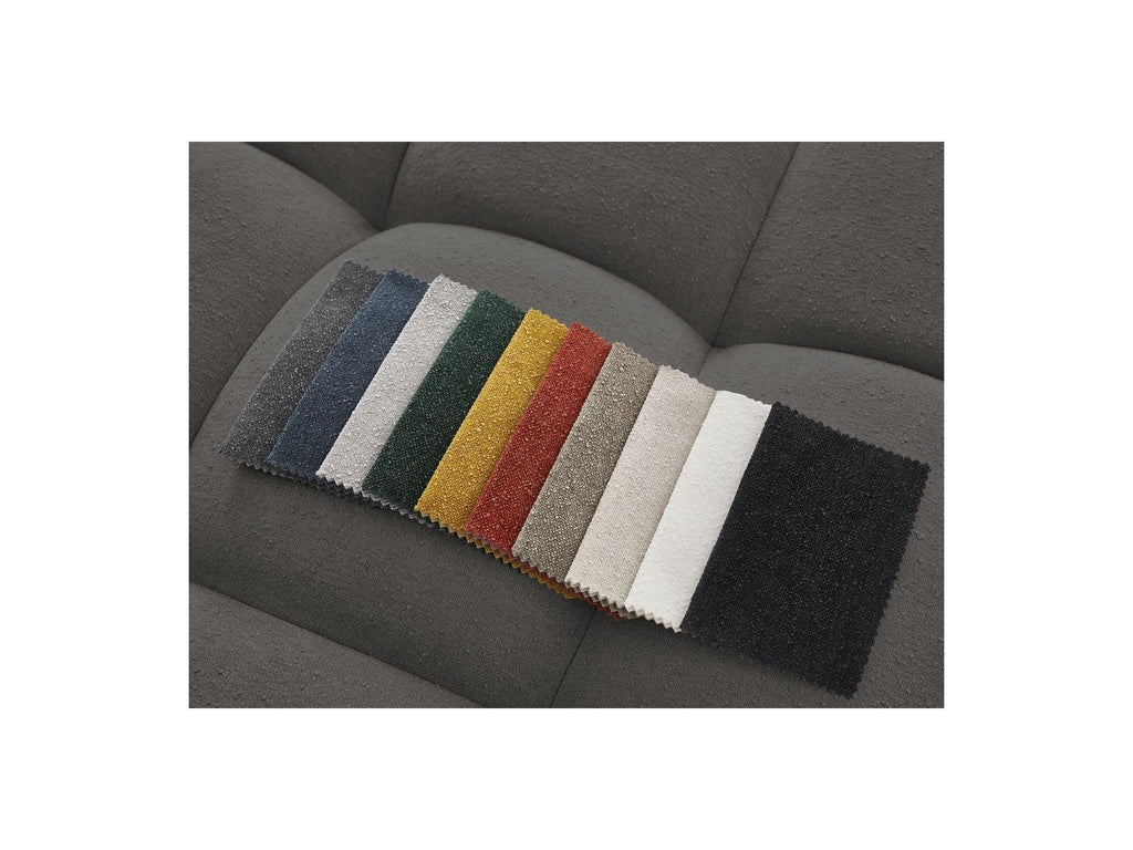 Everest - Canapé Panoramique Convertible Coffre - Tissu Texturé - Angle Gauche - 6 Coussins