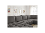 Everest - Canapé Panoramique Convertible Coffre - Tissu Texturé - Angle Gauche - 6 Coussins