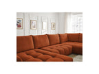 Everest - Canapé Panoramique Convertible Coffre - Tissu Texturé - Angle Gauche - 6 Coussins