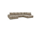 Everest - Canapé Panoramique Convertible Coffre - Tissu Texturé - Angle Gauche - 6 Coussins