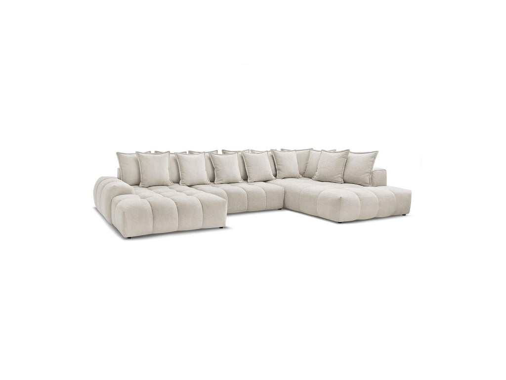 Everest - Panoramic Convertible Storage Sofa - Textured Fabric - Left-Hand Corner - 14 Cushions