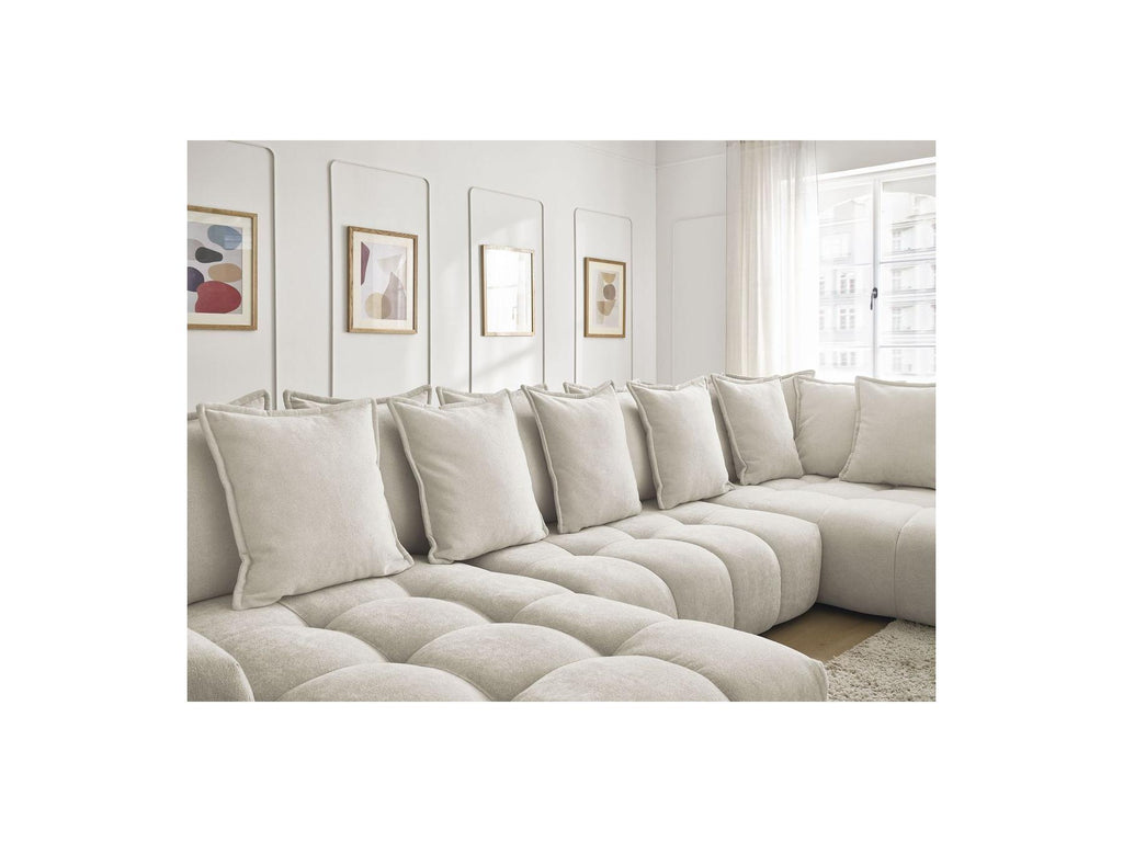 Everest - Panoramic Convertible Storage Sofa - Textured Fabric - Left-Hand Corner - 14 Cushions