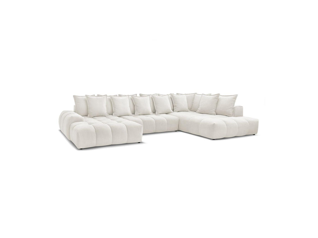 Everest - Panoramic Convertible Storage Sofa - Textured Fabric - Left-Hand Corner - 14 Cushions