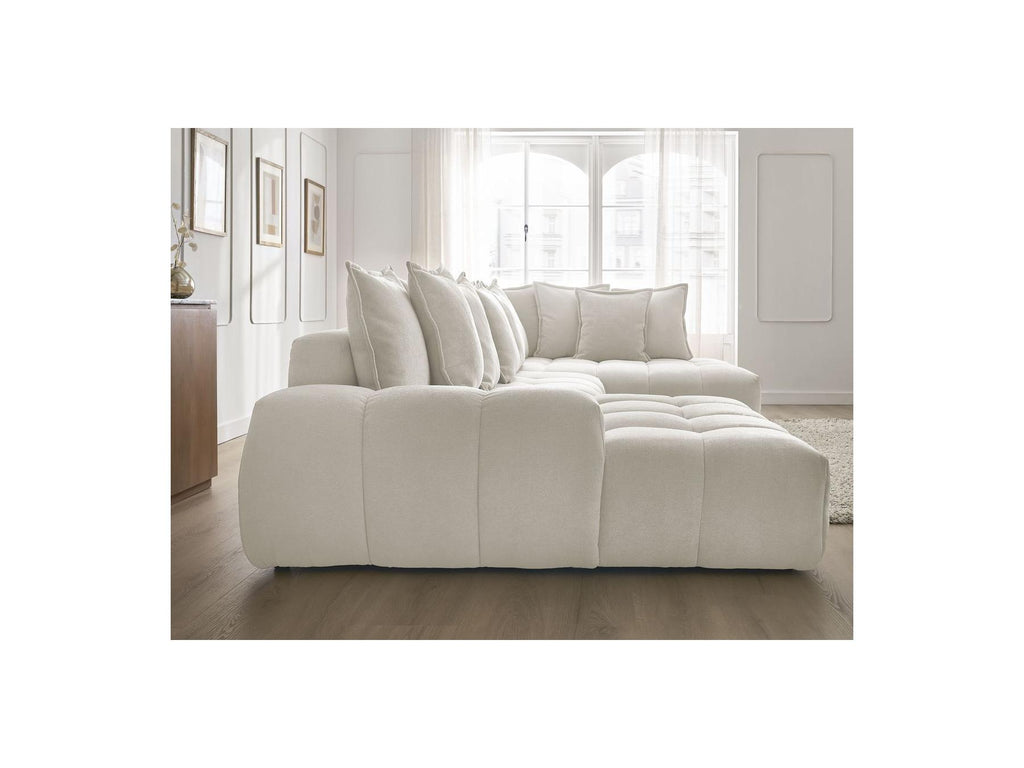 Everest - Panoramic Convertible Storage Sofa - Textured Fabric - Left-Hand Corner - 14 Cushions