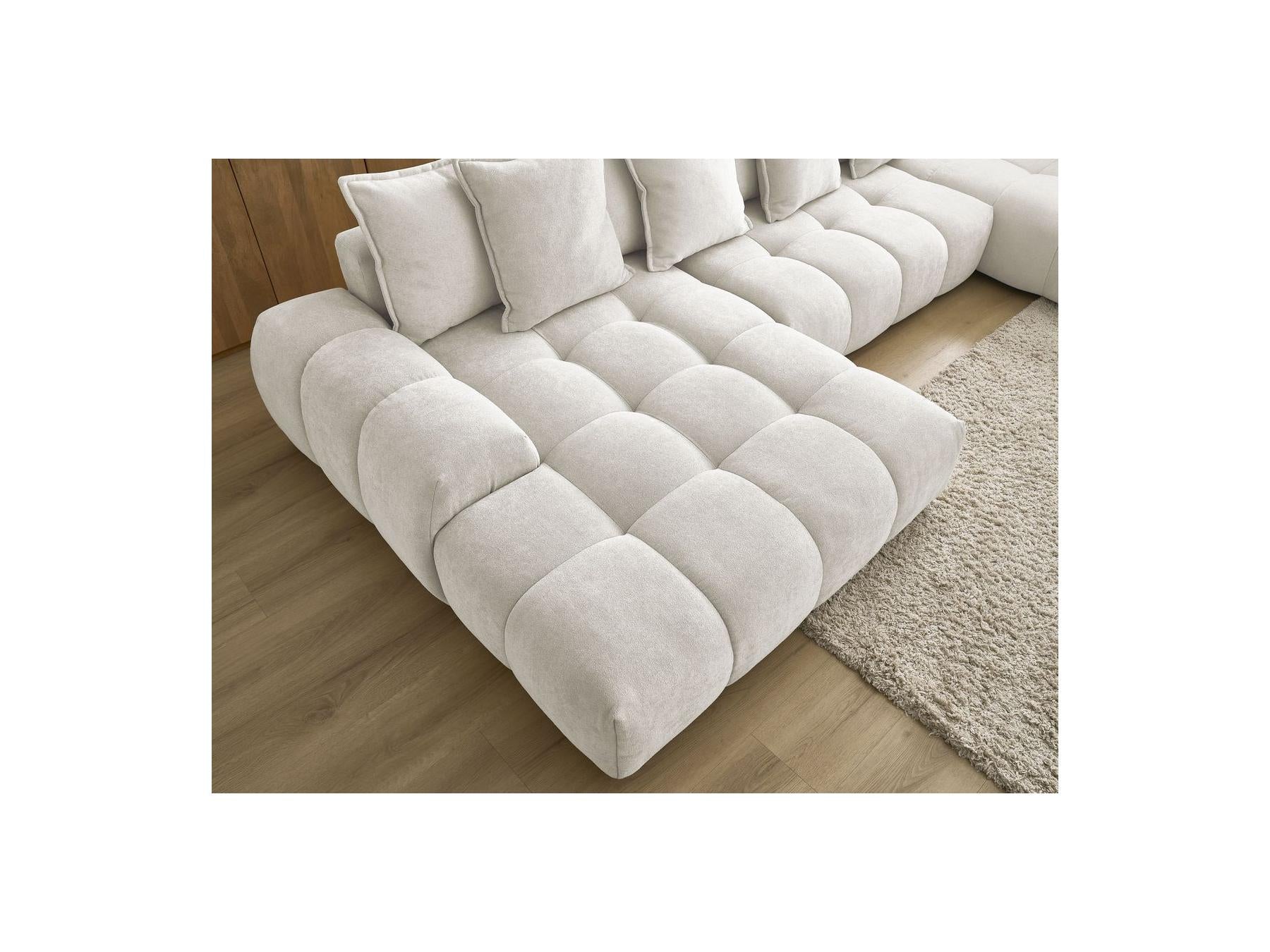 Everest - Panoramic Convertible Storage Sofa - Textured Fabric - Left-Hand Corner - 14 Cushions