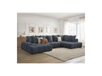 Everest - Panoramic Convertible Storage Sofa - Textured Fabric - Left-Hand Corner - 14 Cushions