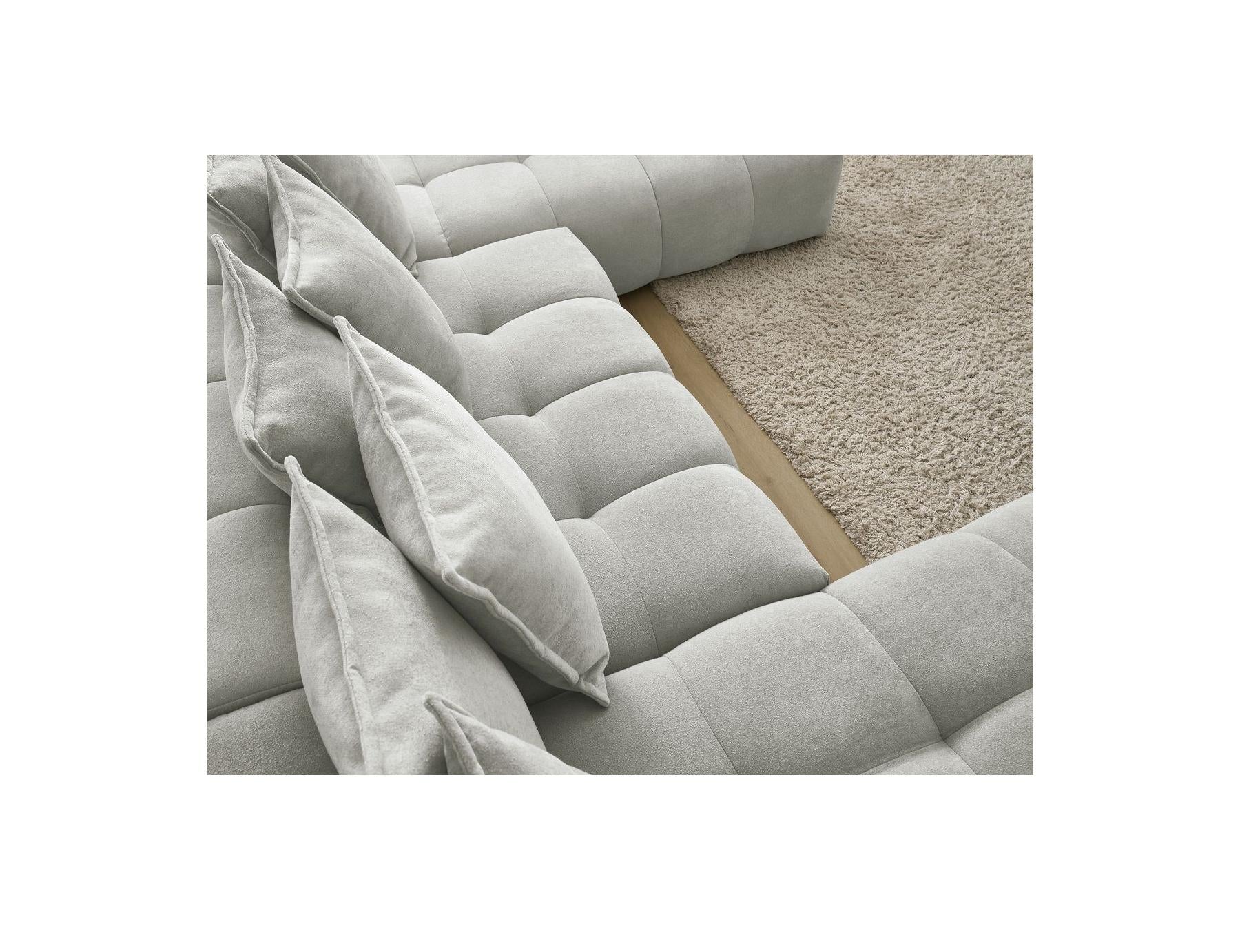 Everest - Panoramic Convertible Storage Sofa - Textured Fabric - Left-Hand Corner - 14 Cushions