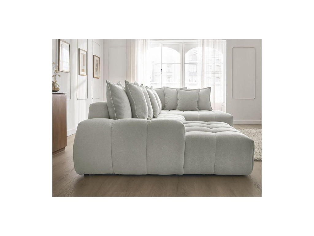 Everest - Panoramic Convertible Storage Sofa - Textured Fabric - Left-Hand Corner - 14 Cushions