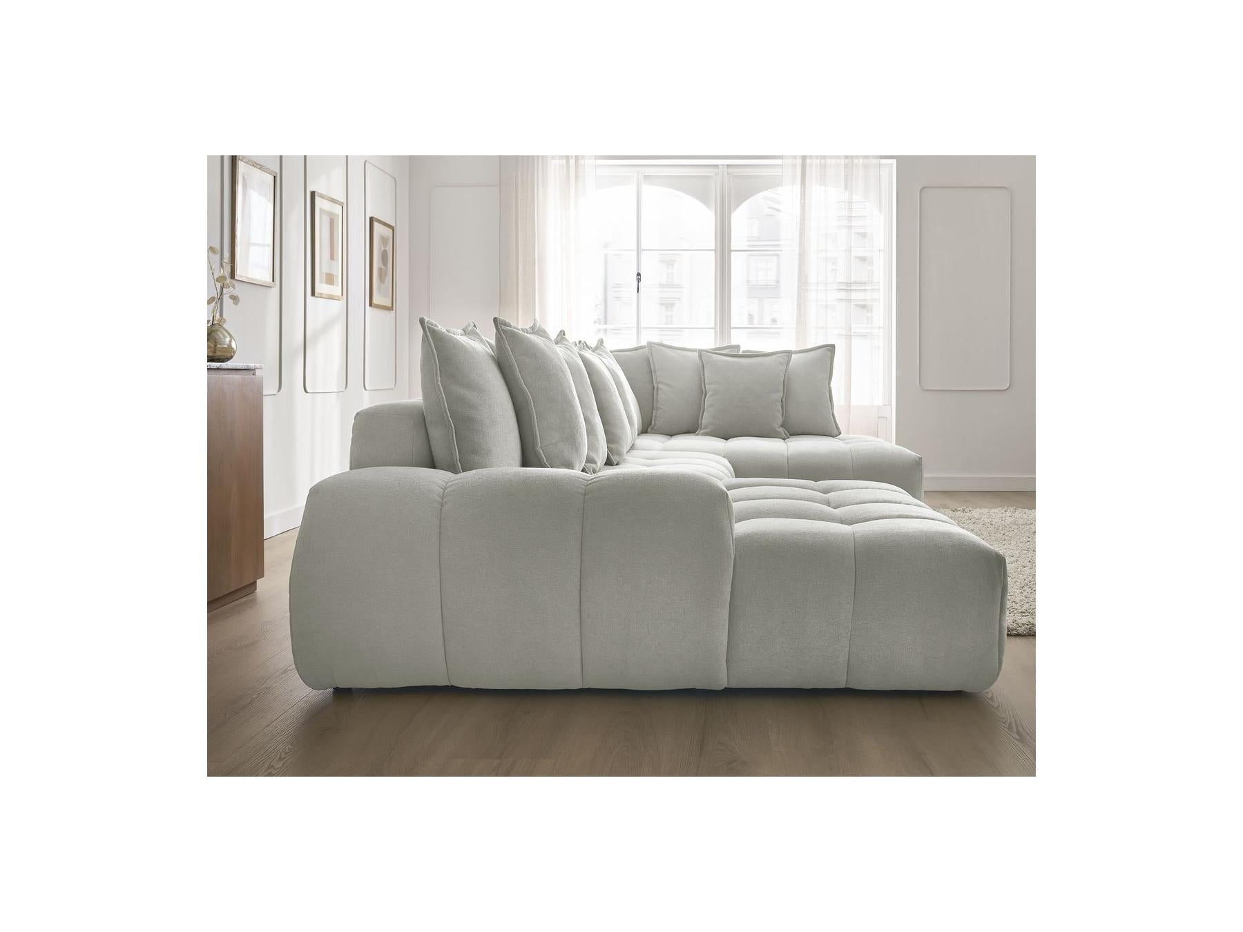 Everest - Panoramic Convertible Storage Sofa - Textured Fabric - Left-Hand Corner - 14 Cushions