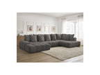 Everest - Panoramic Convertible Storage Sofa - Textured Fabric - Left-Hand Corner - 14 Cushions