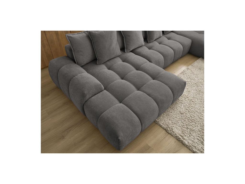 Everest - Panoramic Convertible Storage Sofa - Textured Fabric - Left-Hand Corner - 14 Cushions