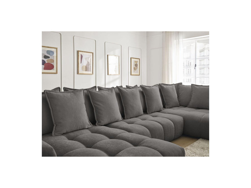 Everest - Panoramic Convertible Storage Sofa - Textured Fabric - Left-Hand Corner - 14 Cushions