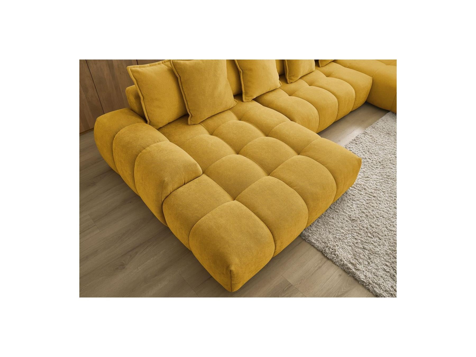 Everest - Panoramic Convertible Storage Sofa - Textured Fabric - Left-Hand Corner - 14 Cushions