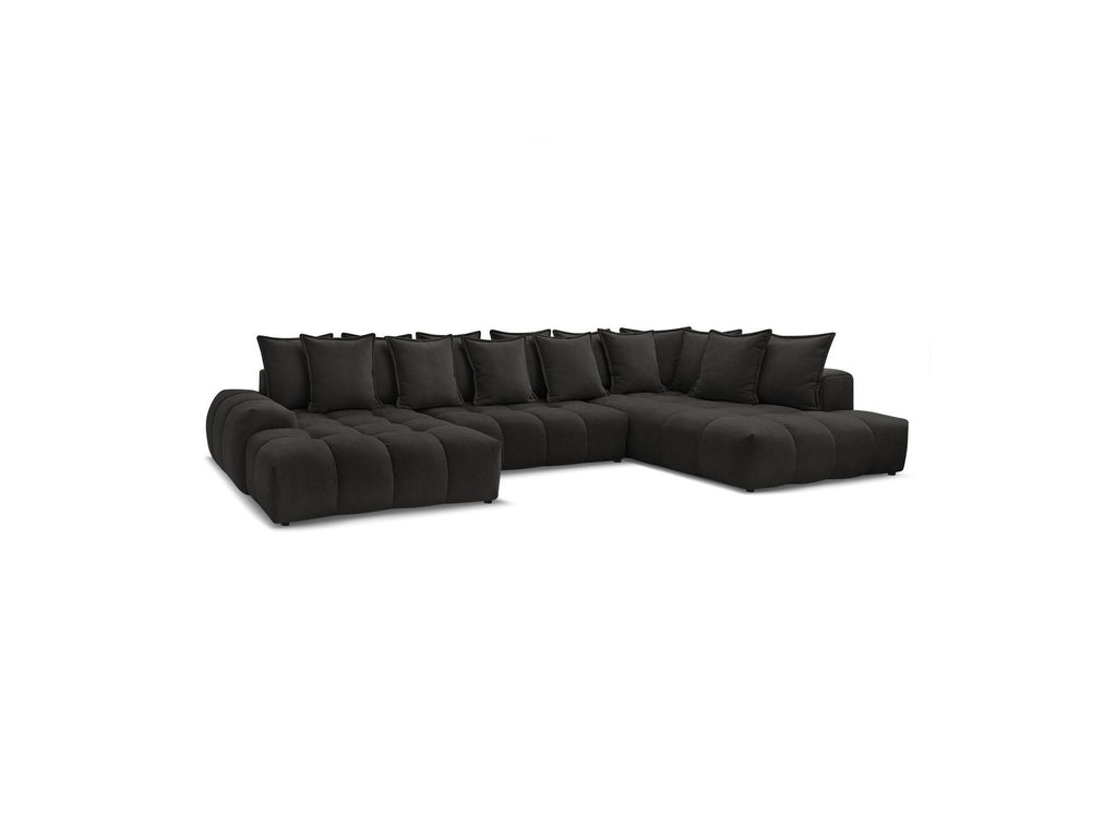 Everest - Panoramic Convertible Storage Sofa - Textured Fabric - Left-Hand Corner - 14 Cushions