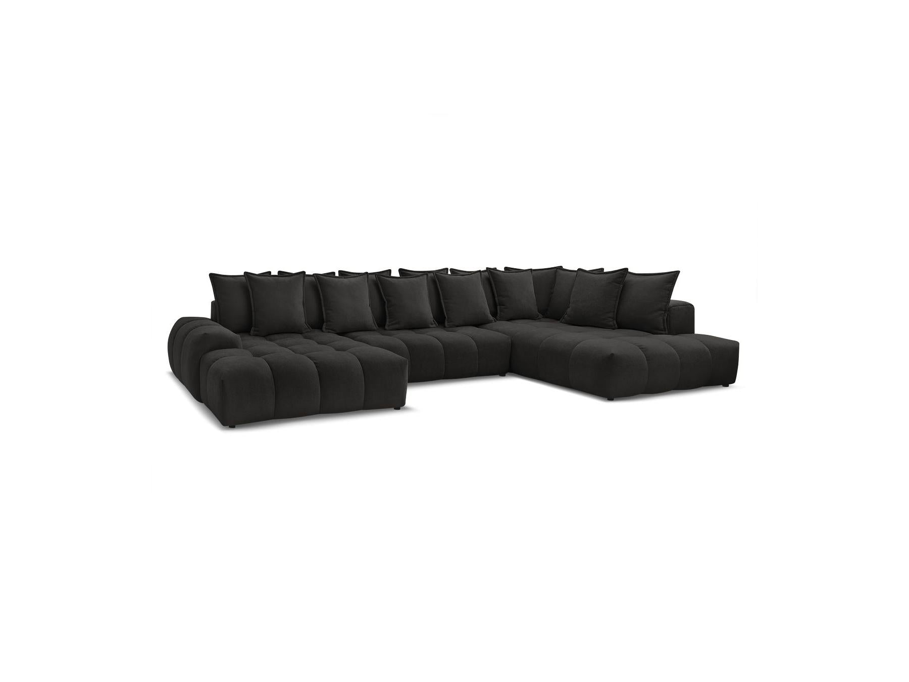 Everest - Panoramic Convertible Storage Sofa - Textured Fabric - Left-Hand Corner - 14 Cushions