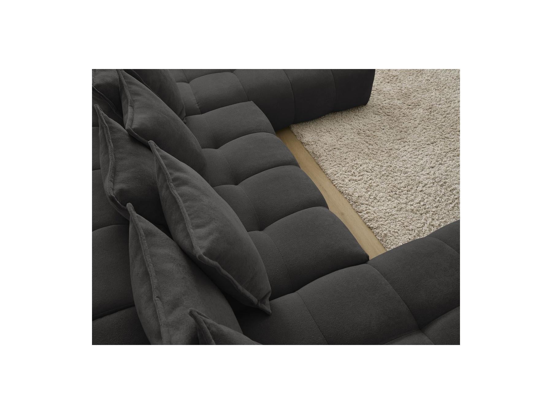 Everest - Panoramic Convertible Storage Sofa - Textured Fabric - Left-Hand Corner - 14 Cushions