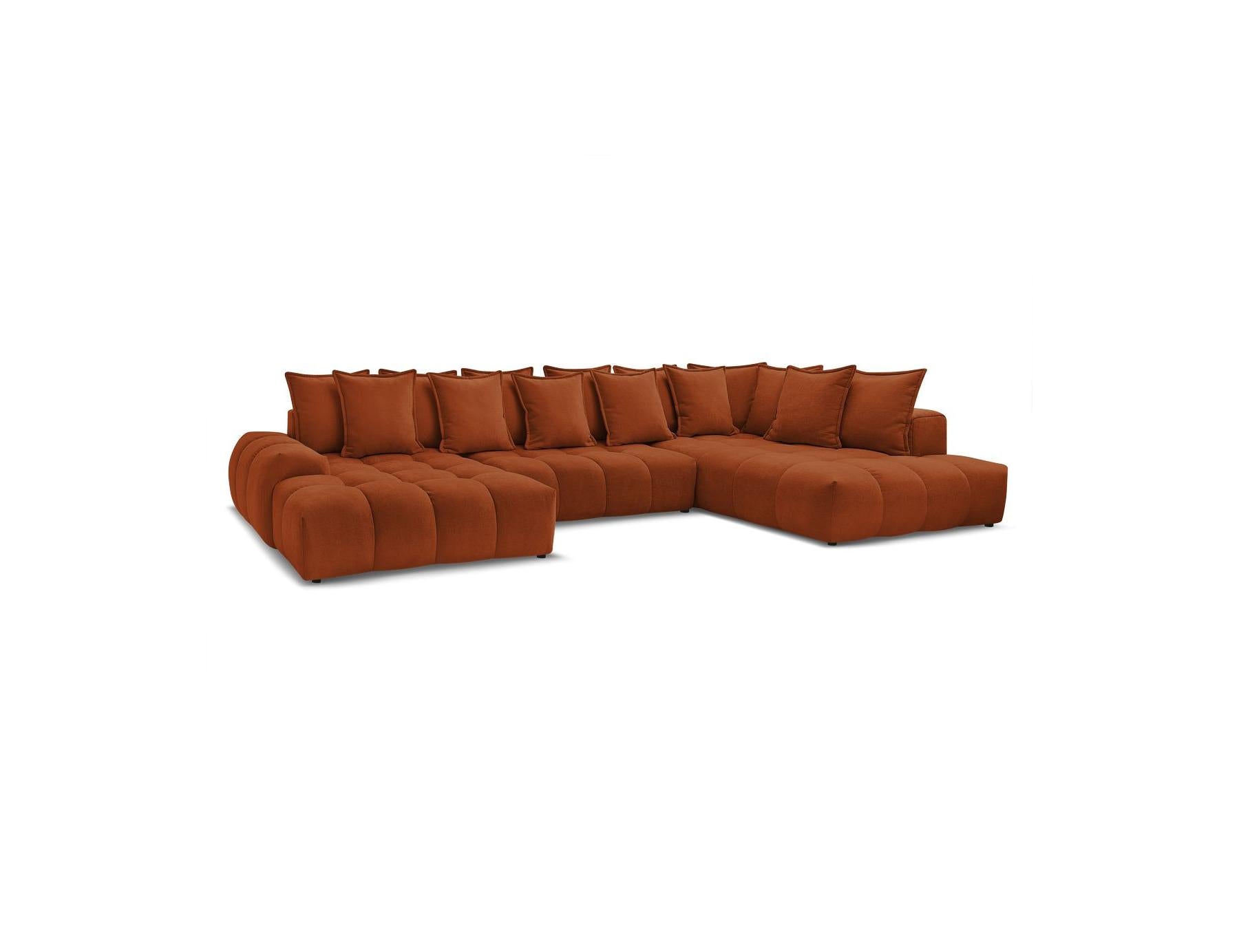 Everest - Panoramic Convertible Storage Sofa - Textured Fabric - Left-Hand Corner - 14 Cushions