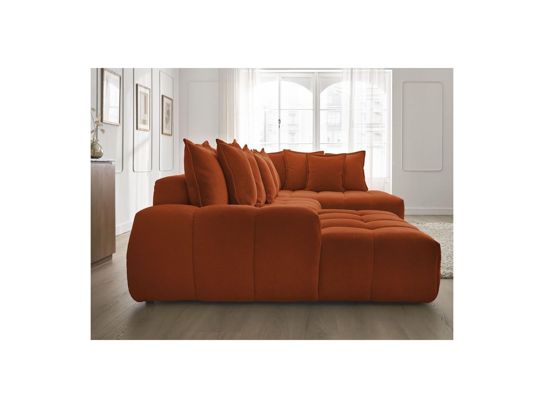 Everest - Panoramic Convertible Storage Sofa - Textured Fabric - Left-Hand Corner - 14 Cushions