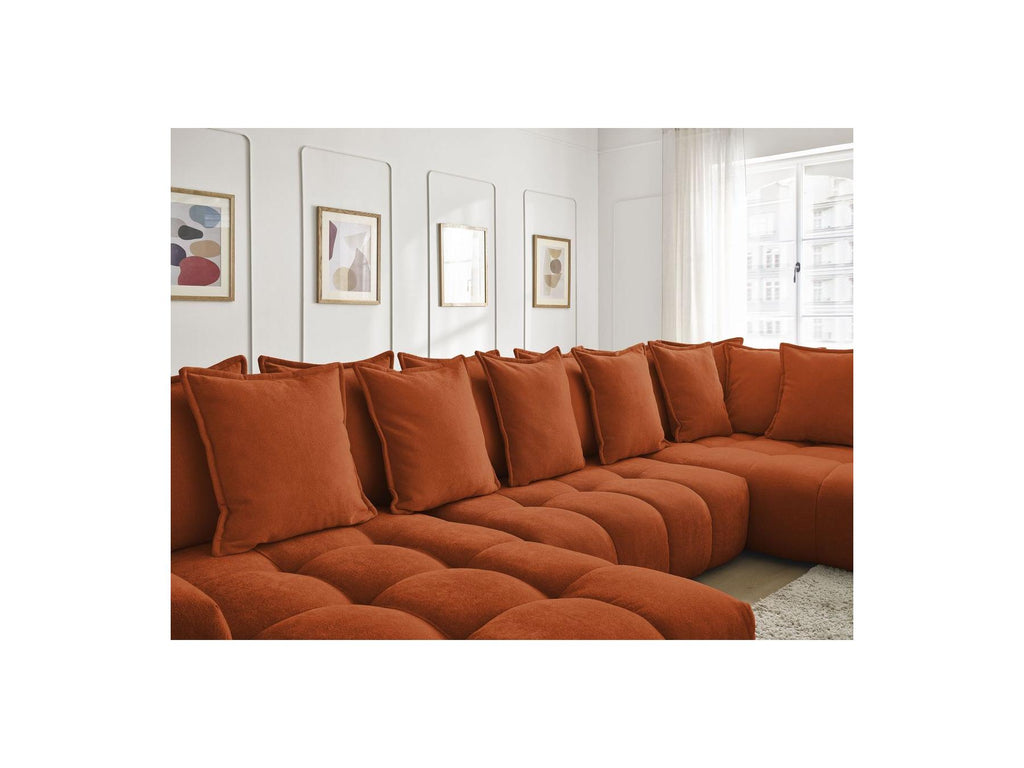 Everest - Panoramic Convertible Storage Sofa - Textured Fabric - Left-Hand Corner - 14 Cushions